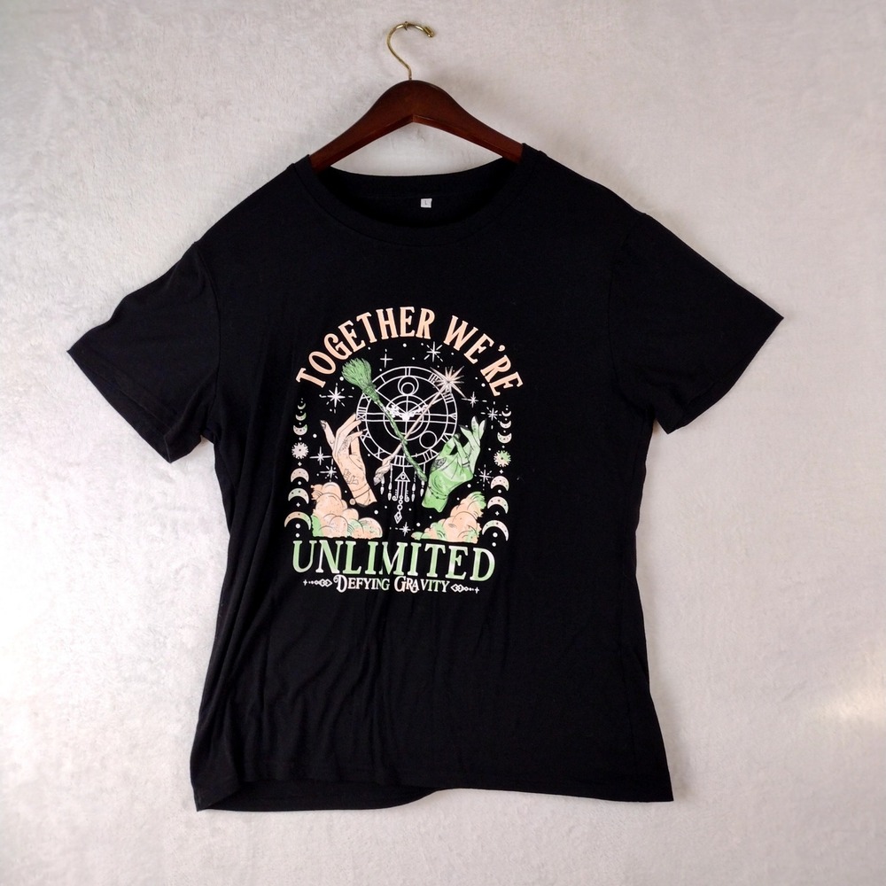 Wicked Musical Together Were Unlimited Defying Gravity Graphic Tee Black Large